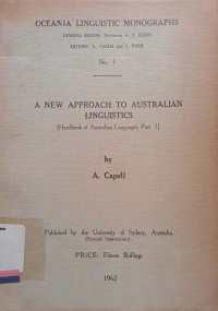 A new approach to australian linguistics