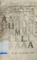 Aumla: Journal of the Australasian Universities Language and Literature Association, No. 84, 1995