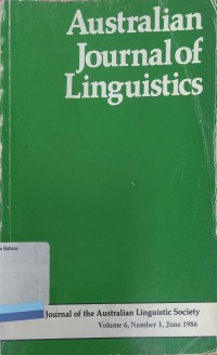 Australian Journal of linguistics volume 6, number 1, June 1986