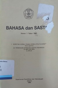 Bahasa dan Sastra Nomor 1 Tahun 1990