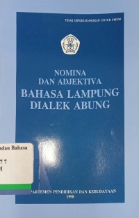 Nomina dan adjektiva bahasa Lampung dialek Abung