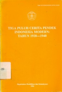 Tiga puluh cerita pendek indonesia modern: Tahun 1920-1940