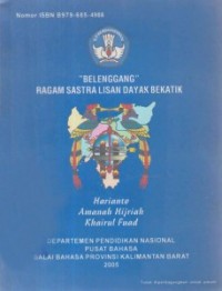 Belenggang ragam sastra lisan dayak bekatik