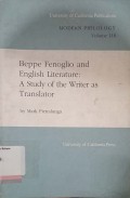 Beppe fenoglio and english literature: a study of the writer as translator