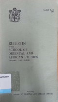 Bulletin of the school of oriental and African studies University of London Vol. XLII part 2, 1979