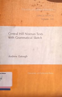 Central hill nisenan texts with grammatical sketch