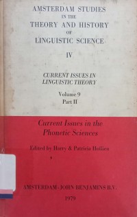 Current issues in linguistic thoery volume 9 part II