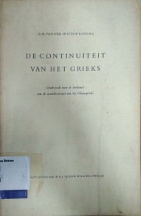 De Continuiteit van het grieks