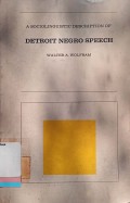 A sociolinguistic description of Detroit negro speech