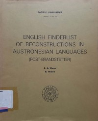 English finderlist of reconstruction in austronesian languages