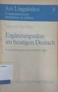 Erganzungssatze im heutigen Deutsch