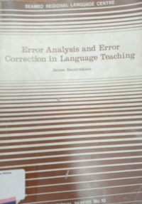 Error analysis and error correction in language teaching