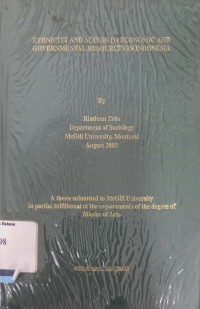 Ethnicity and Access to Economic and Govermental Resources in Indonesia