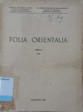 Folia Orientalia Tome IX