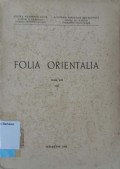 Folia Orientalia Tome VIII