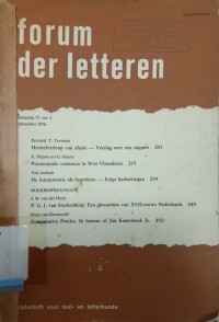 Forum der Letteren Vol. 17 no.4 December 1976