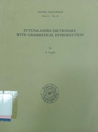 Futuna-aniwa dictionary, with grammatical introduction