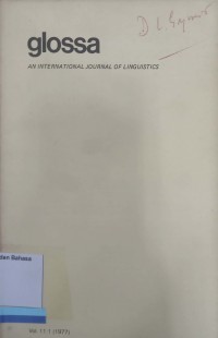 GLOSSA AN INTERNATIONAL JOURNAL OF LINGUISTIC VOL. 11 : 1