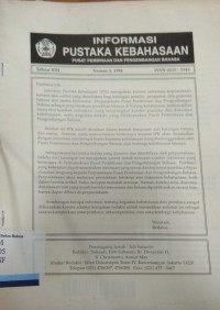 Informasi pustaka kebahasaan pusat pembinaan dan pengembangan bahasa (tahun xiii, nomor 3, 1998)