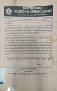 Informasi pustaka kebahasaan pusat pembinaan dan pengembangan bahasa (tahun xi, nomor 1, 2, 3, 4, 1996-1997)