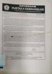 Informasi pustaka kebahasaan pusat pembinaan dan pengembangan bahasa (tahun xi, nomor 2, 1996)