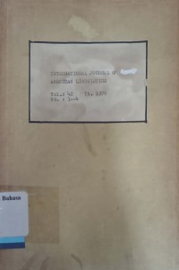 International Journal of American Linguistics Vol 42 Number 1-4. 1976