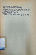 International journal of the American Linguistics vol 46 number 1-4