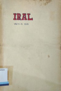 IRAL (International Review of Applied Linguistics in Language Teaching) Vol VIII No. 1-4