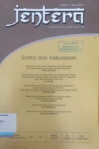 Jentera: Jurnal Kajian Sastra Nomor 1, Tahun 2012