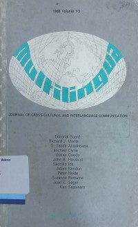 Multilingua : Journal of Croos-Cultural and Interlanguage Communication