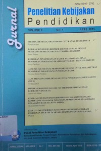 Jurnal penelitian kebijakan Pendidikan, volume 8, no. 1, April 2015