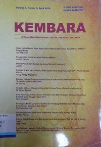 Kembara: Jurnal Keilmuan Bahasa, Sastra, dan Pengajarannya, Volume 1, Nomor 1, April 2015