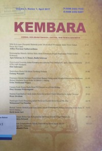 Kembara: Jurnal Keilmuan Bahasa, Sastra, dan Pengajarannya, Volume 3, Nomor 1, April 2017