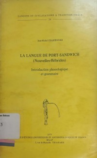 La Langue De Port Sandwich (Nouvelles-Hebrides)