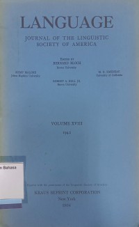 Language Journal of the Linguistic Society of America vol. XVIII