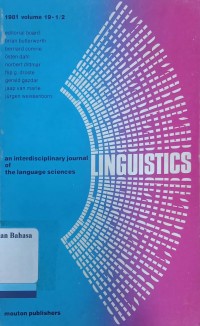 Linguistics an interdisciplinary Journal of the language sciences  vol. 19-11/12. 1981