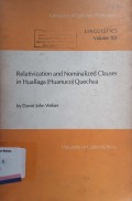 Relativation and nominalized clauses in huallaga (huanuco) quechua