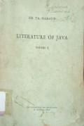 Literature of java: catalogue raisonne of javanese