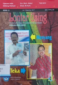 Lontar Using Ngular Basa Njaga Adeg Jejege Jati Diri Bangsa:  Majalah Basa Using, Edisi 13, Juli-Desember 2017