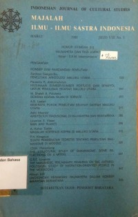 Majalah Ilmu - Ilmu Sastra Indonesia  Jilid VIII No.3