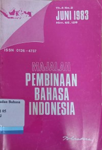 Majalah Pembinaan Bahasa Indonesia: Th 4 No. 2,  Juni 1983