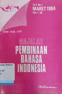 Majalah Pembinaan Bahasa Indonesia: Th 5 No. 1,  Maret 1984