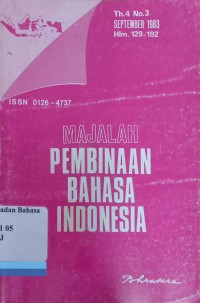 Majalah Pembinaan Bahasa Indonesia: Th 4 No. 3,  September 1983