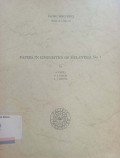 Papers in linguitics of melanesia no. 1