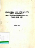 Memorandum Akhir Masa Jabatan Kepala Pusat Bahasa Departemen Pendidikan Nasional Tahun 1992-2001