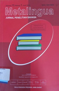 Metalingua: Jurnal Penelitian Bahasa Volume 13, Nomor 1, Desember 2015