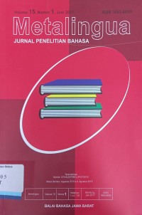 Metalingua: Jurnal Penelitian Bahasa, Volume 15, Nomor 1, Juni 2017