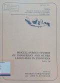 Miscellaneous studies of Indonesian and othe language in Indonesia part VII Volume 15, 1983