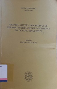 Oceanic studies: proceedings of the first international conference on oceanic linguistics