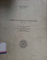 Papers in australian linguistics no. 11